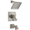 Delta Dryden Stainless Steel Finish Thermostatic Water Efficient Tub & Shower Faucet Combo Includes Handles, Cartridge, and Valve with Stops D3246V