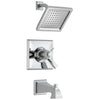 Delta Dryden Chrome Finish Thermostatic Water Efficient Tub & Shower Faucet Combination Includes Handles, Cartridge, and Valve with Stops D3244V