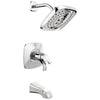 Delta Tesla Collection Chrome Modern TempAssure 17T Temperature and Volume Dual Control Tub and Shower Combo Faucet Trim (Requires Valve) 732885