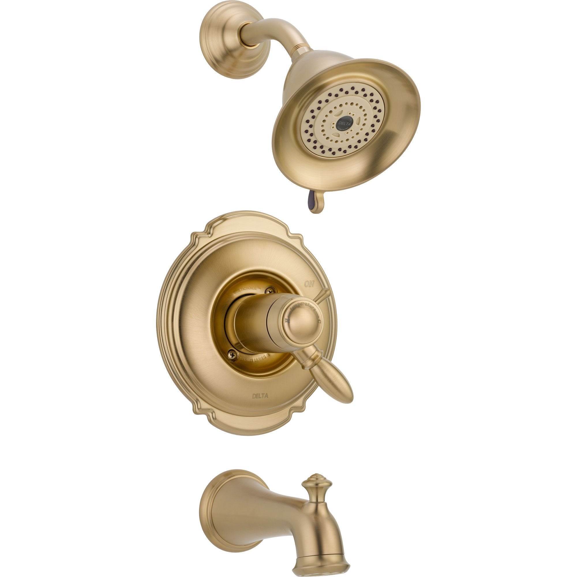 Delta Victorian Thermostatic Champagne Bronze Tub & Shower with Valve D505V
