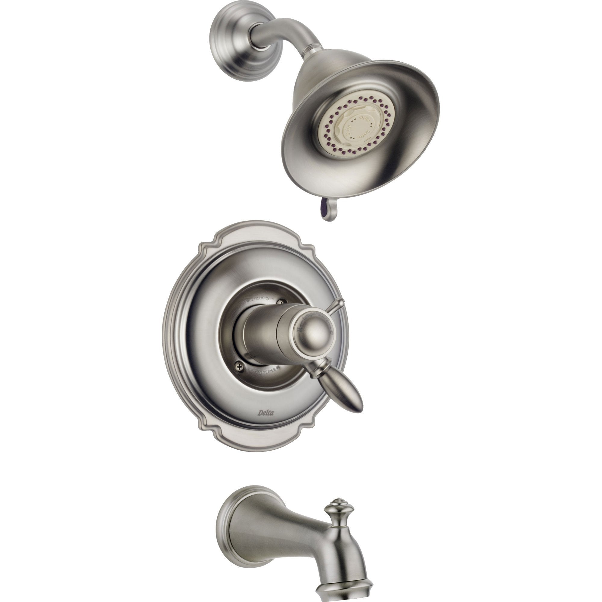 Delta Victorian Thermostatic Stainless Steel Finish Tub & Shower w/ Valve D507V