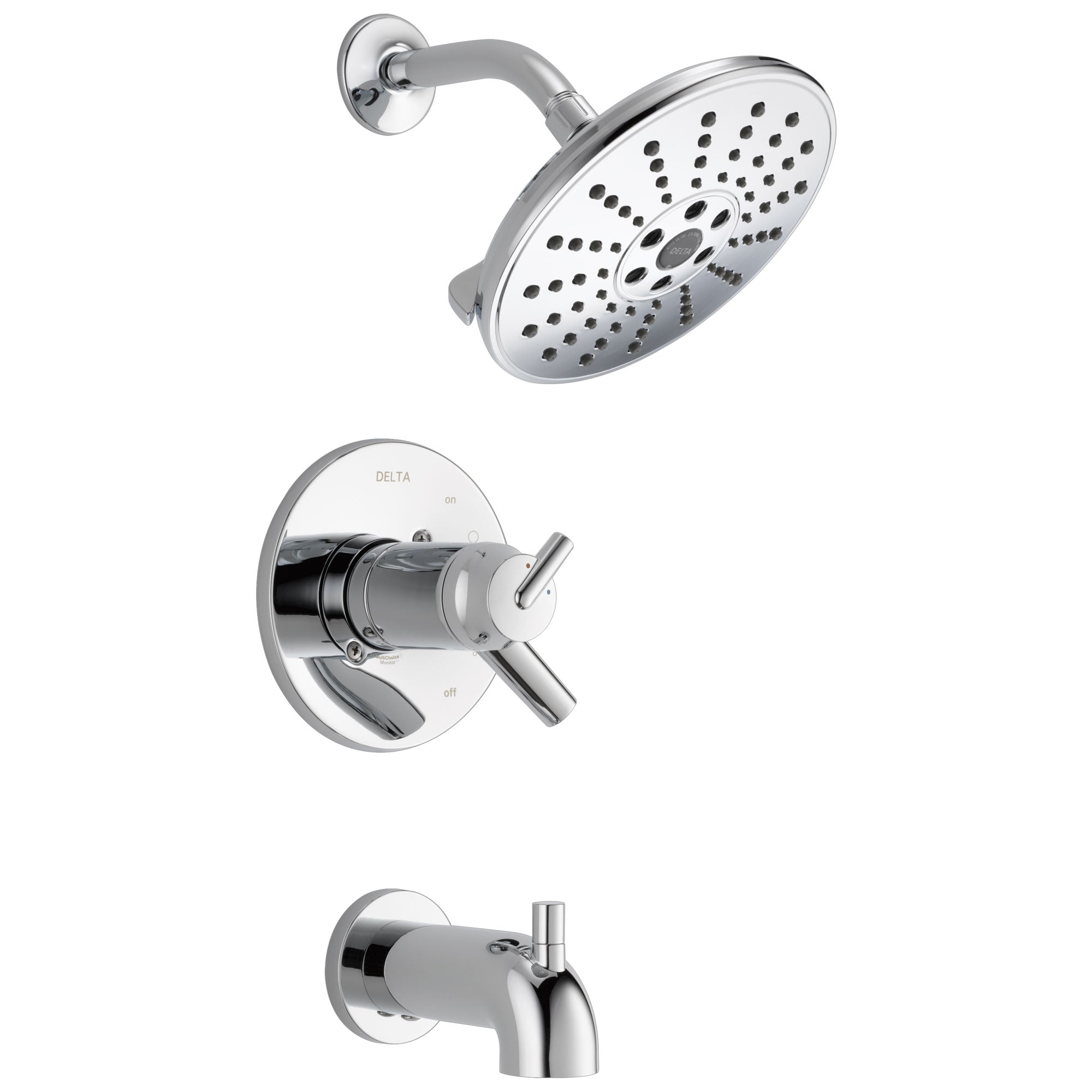 Delta Trinsic Collection Chrome TempAssure 17T Series Watersense Thermostatic Tub and Shower Combo Faucet Includes Valve without Stops D2233V