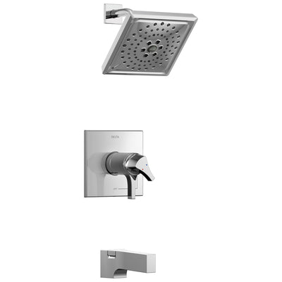 Delta Zura Collection Chrome Modern TempAssure 17T Temperature and Volume Dual Control Tub and Shower Faucet Combination Includes Valve with Stops D1923V