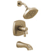 Delta Stryke Champagne Bronze Finish 17T Thermostatic Tub and Shower Faucet Combination Includes Handles, Cartridge, and Valve with Stops D3230V