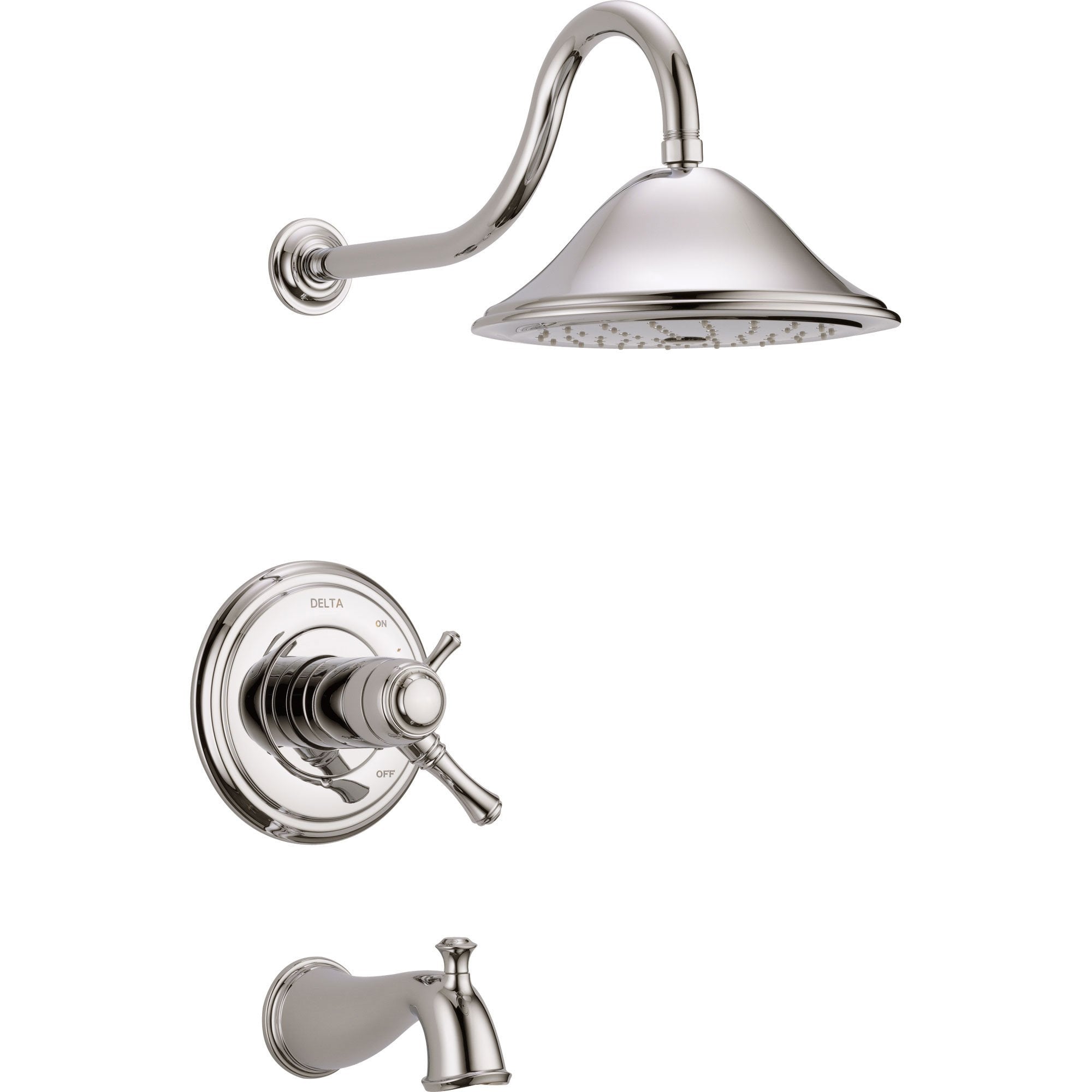 Delta Cassidy Polished Nickel Thermostatic Large Tub & Shower with Valve D547V