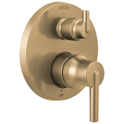 Delta Trinsic Champagne Bronze Finish Monitor 14 Series Shower System Control with 3-Setting Integrated Diverter Includes Valve and Handles D3207V