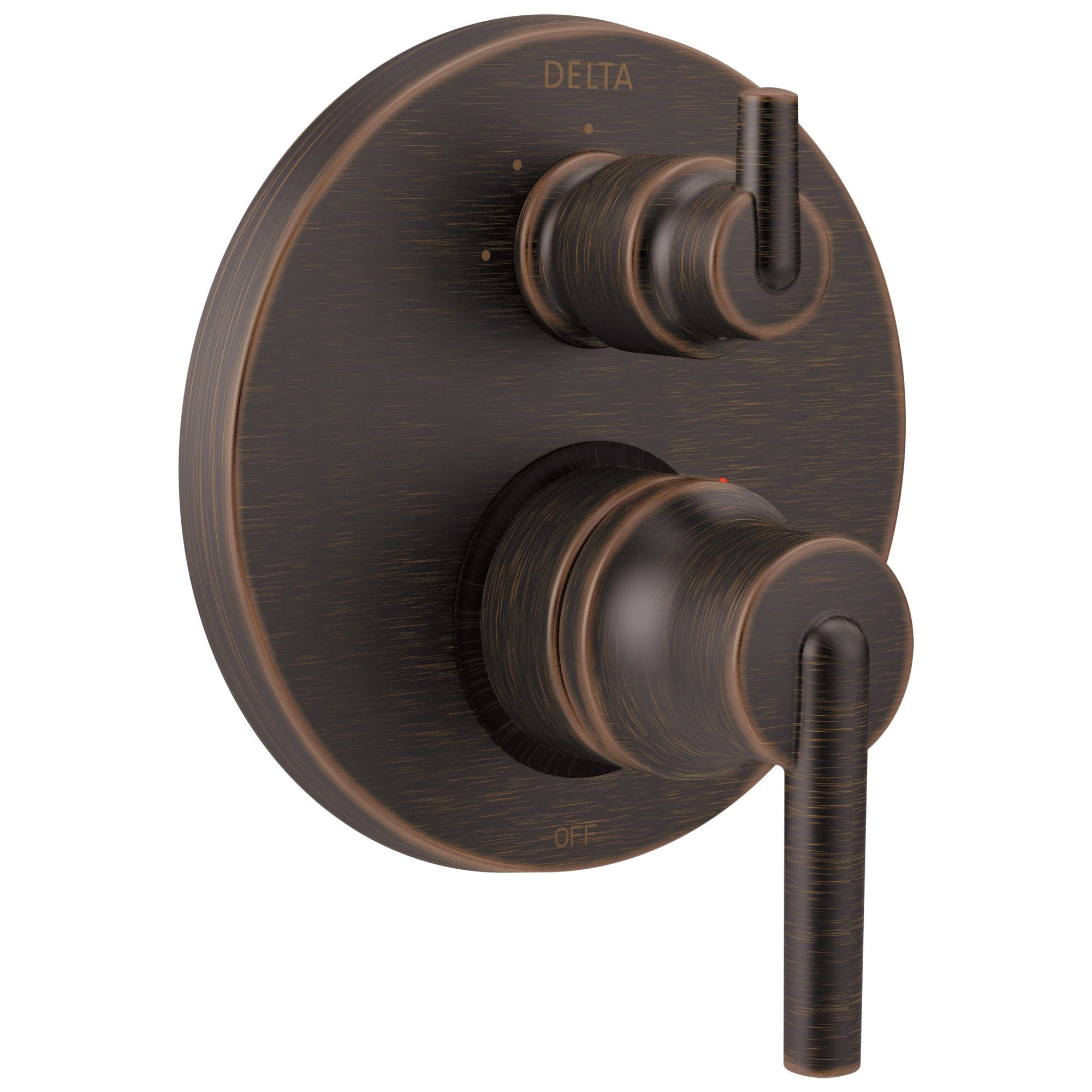Delta Trinsic Venetian Bronze Shower Faucet Valve Trim Control Handle with 3-Setting Integrated Diverter Includes Trim Kit and Valve without Stops D2216V