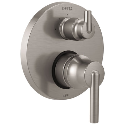 Delta Trinsic Stainless Steel Finish Shower Faucet Valve Trim Control Handle with 3-Setting Integrated Diverter Includes Trim Kit and Valve with Stops D2215V