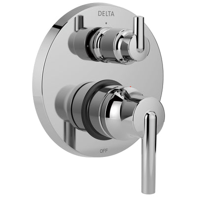 Delta Trinsic Chrome Monitor 14 Shower Faucet Valve Trim Control Handle with 3-Setting Integrated Diverter Includes Trim Kit and Valve without Stops D2218V