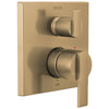 Delta Ara Champagne Bronze Finish Angular Modern 14 Series Shower System Control with 3-Setting Integrated Diverter Includes Valve and Handles D3205V