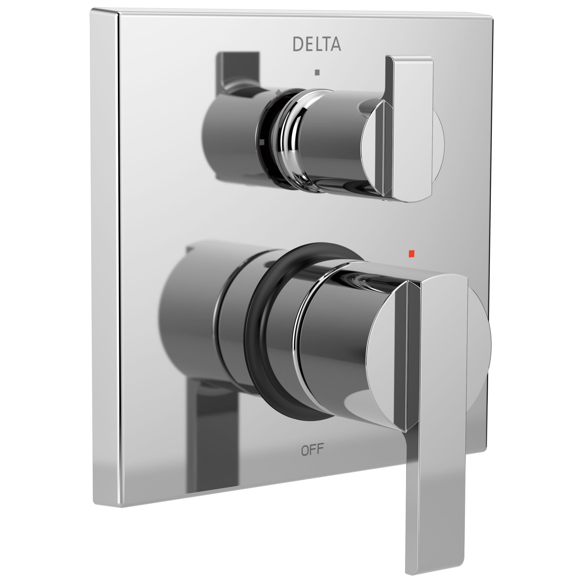 Delta Ara Collection Chrome Modern Monitor 14 Shower Faucet Valve Trim Control Handle with 3-Setting Integrated Diverter (Requires Valve) DT24867