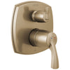 Delta Stryke Champagne Bronze 14 Series Shower System Control with 3 Function Integrated Lever Handle Diverter Includes Valve and Handles D3771V
