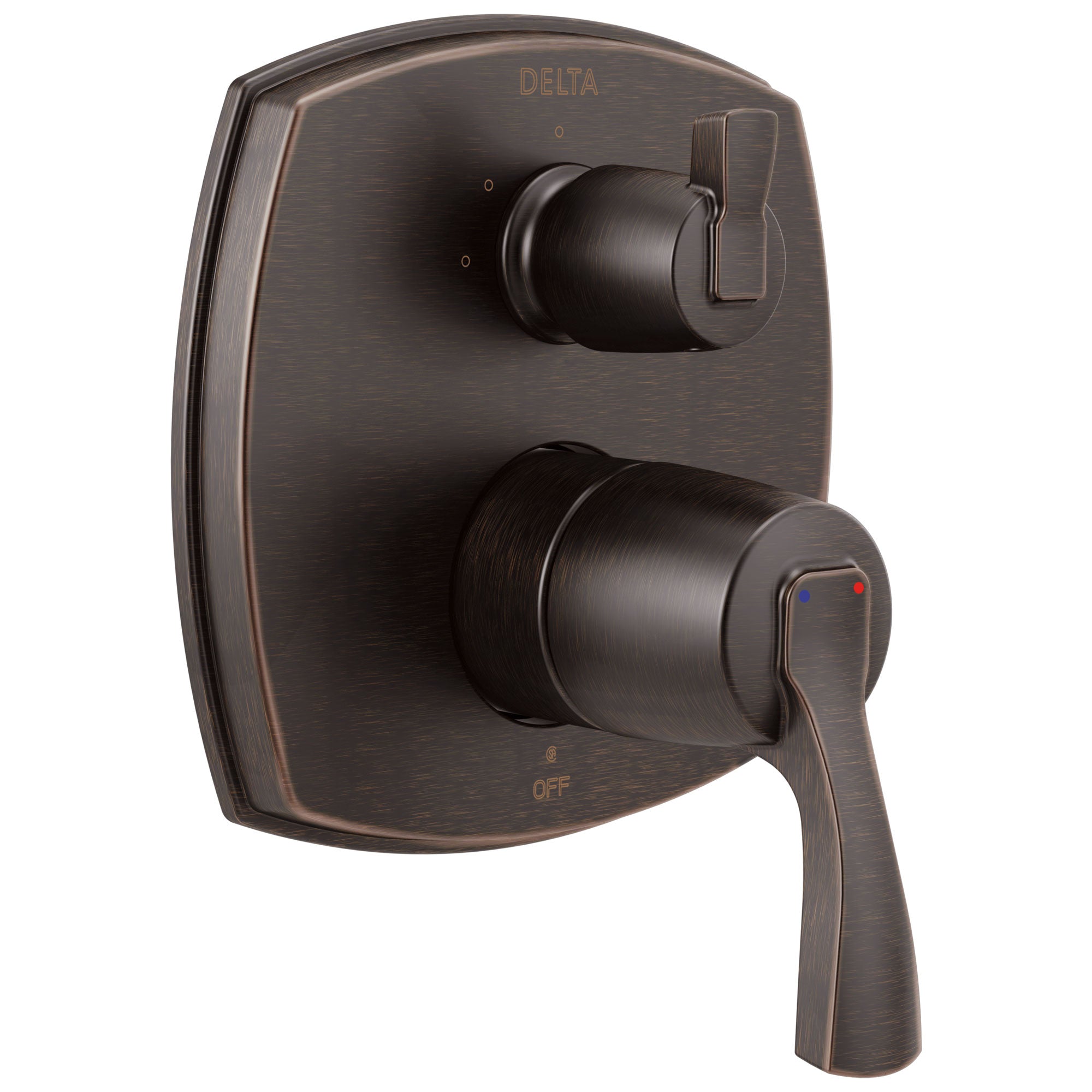 Delta Stryke Venetian Bronze Finish 14 Series Shower System Control with 3 Function Integrated Lever Handle Diverter Includes Valve and Handles D3196V
