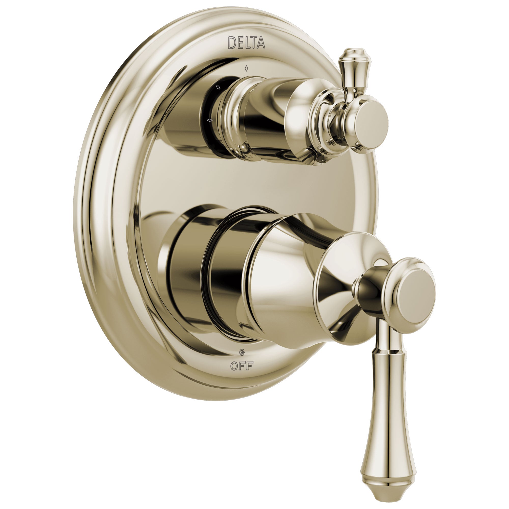 Delta Cassidy Polished Nickel Finish Traditional 14 Series Shower System Control with 3-Setting Integrated Diverter Includes Valve and Handles D3192V