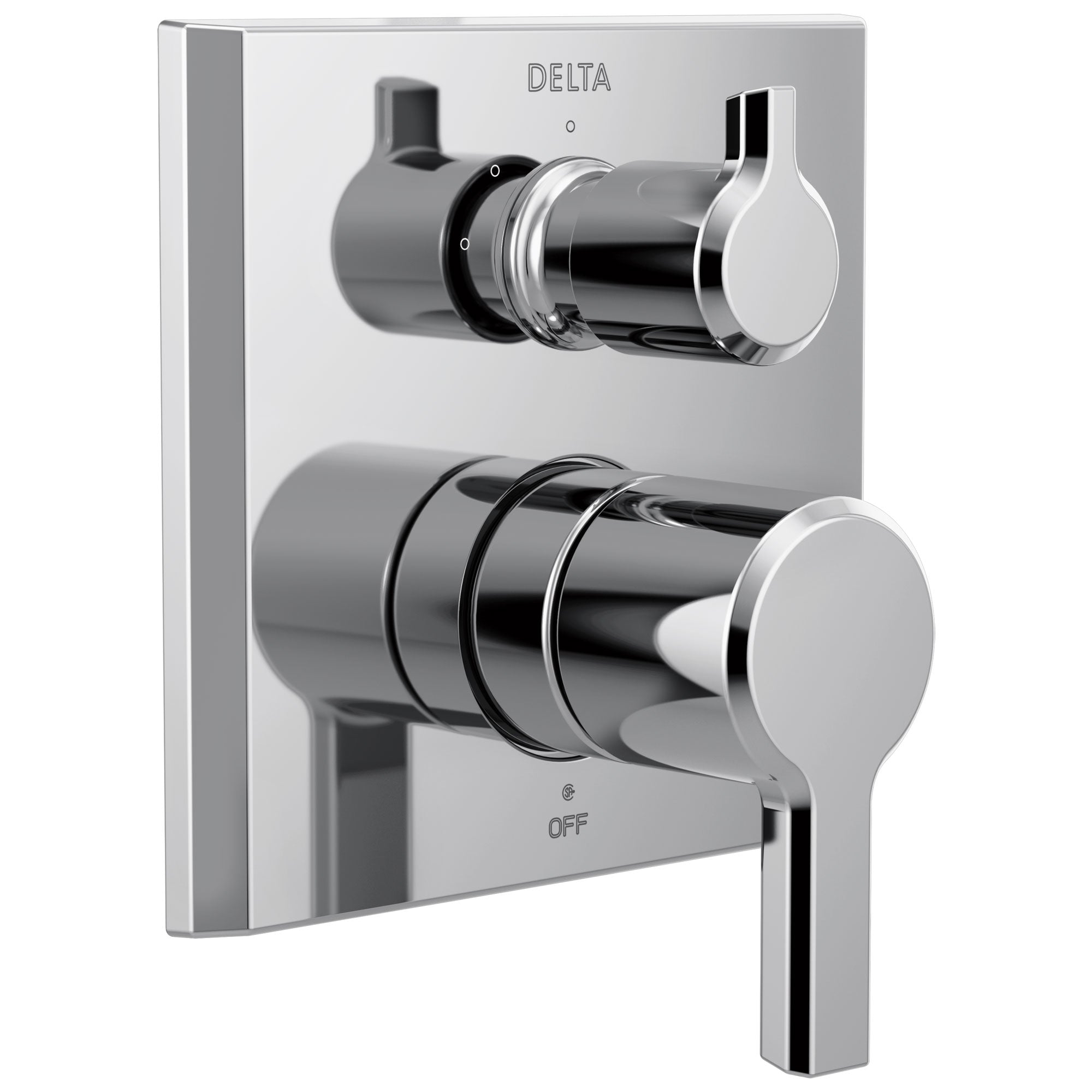 Delta Pivotal Chrome Finish 2-Handle Monitor 14 Series Shower Control Trim Kit with 3-Setting Integrated Diverter (Requires Valve) DT24899