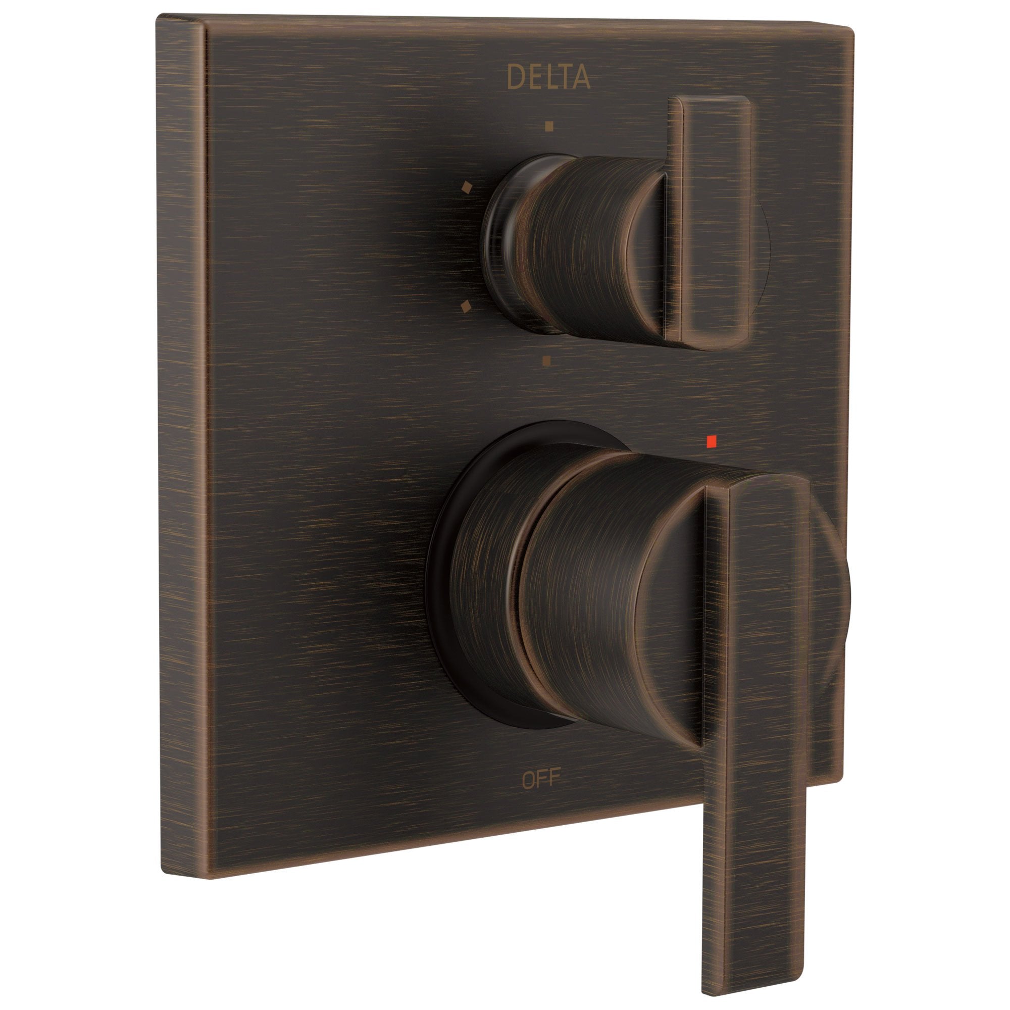 Delta Ara Venetian Bronze Modern Monitor 14 Shower Faucet Control Handle with 6-Setting Integrated Diverter Includes Trim Kit and Valve without Stops D2192V
