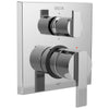 Delta Ara Collection Chrome Angular Modern Monitor 14 Shower Faucet Control Handle with 6-Setting Integrated Diverter Trim (Requires Valve) DT24967