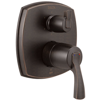 Delta Stryke Venetian Bronze Finish 14 Series Shower System Control with Integrated 6 Function Lever Handle Diverter Includes Valve and Handles D3175V