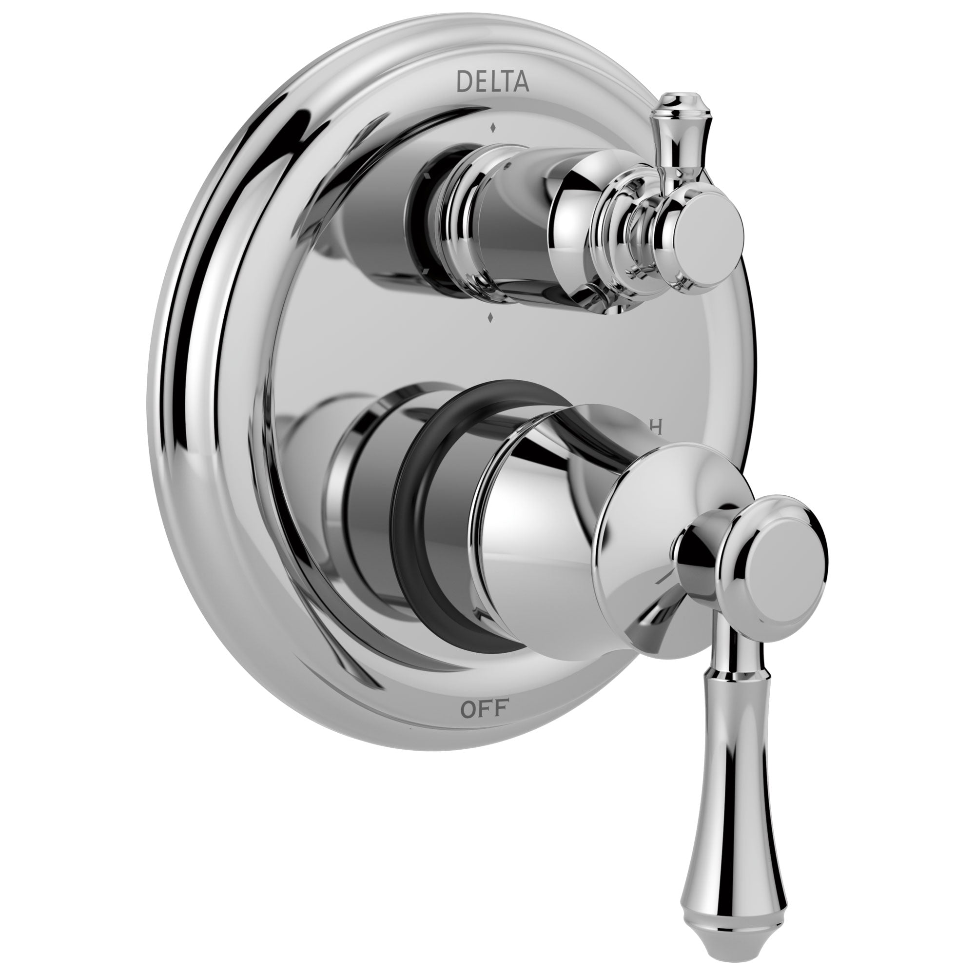 Delta Cassidy Collection Chrome Traditional Monitor 14 Shower Faucet Control Handle with 6-Setting Integrated Diverter Trim (Requires Valve) DT24997