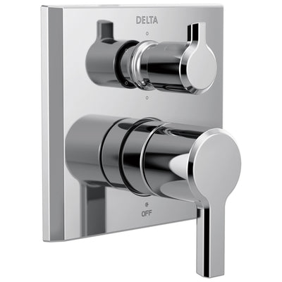 Delta Pivotal Chrome Finish 14 Series Integrated 6 Function Diverter Modern Shower System Control Includes Valve and Handles D3741V