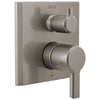 Delta Pivotal Stainless Steel Finish 14 Series Integrated 6 Function Diverter Modern Shower System Control Includes Valve and Handles D3167V