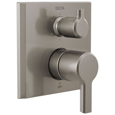 Delta Pivotal Stainless Steel Finish 14 Series Integrated 6 Function Diverter Modern Shower System Control Includes Valve and Handles D3738V