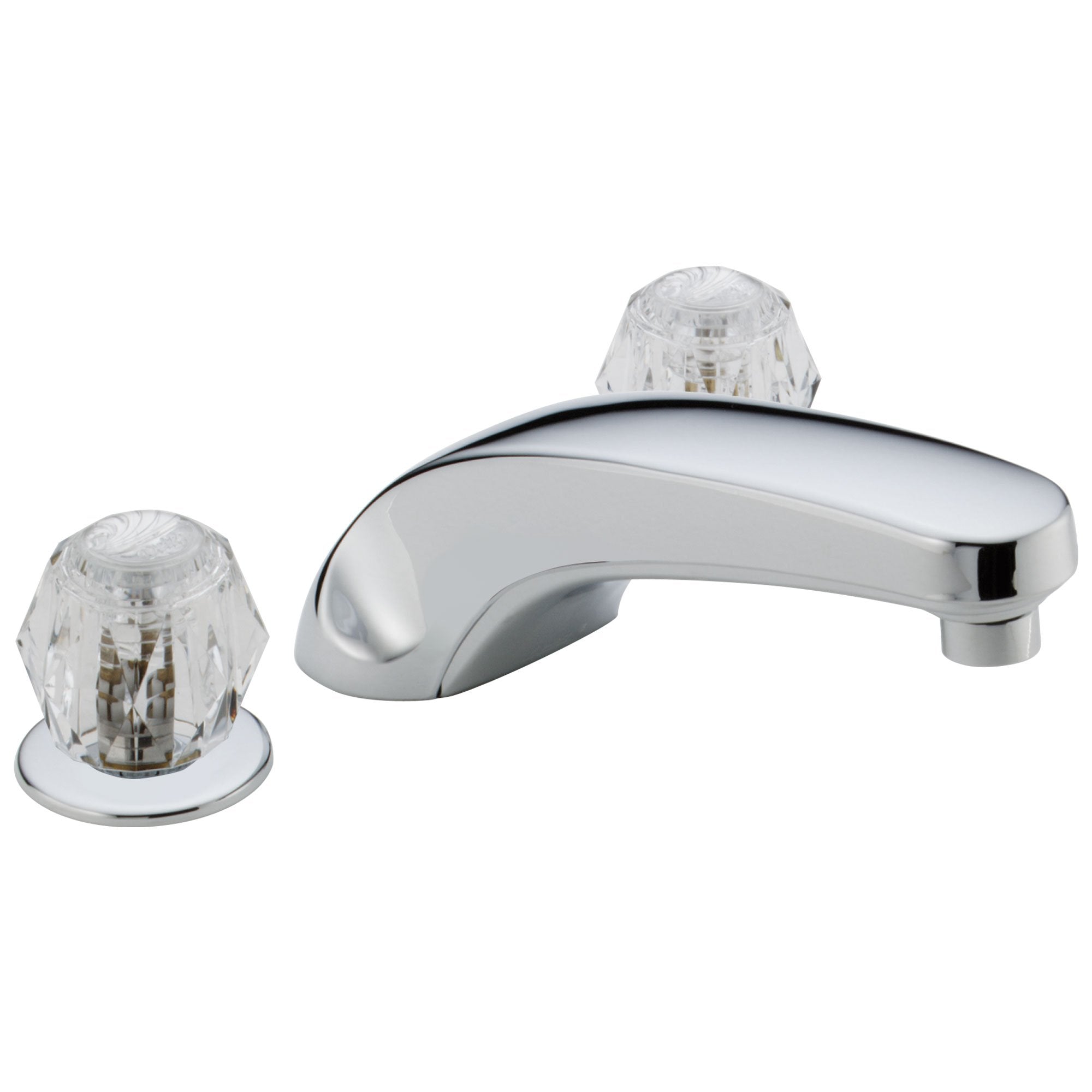 Delta Chrome Finish Deck Mounted Widespread Roman Tub Filler Faucet Includes Rough-in Valve D2183V