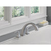 Delta Dryden Modern Stainless Steel Finish Roman Tub Faucet with Valve D903V
