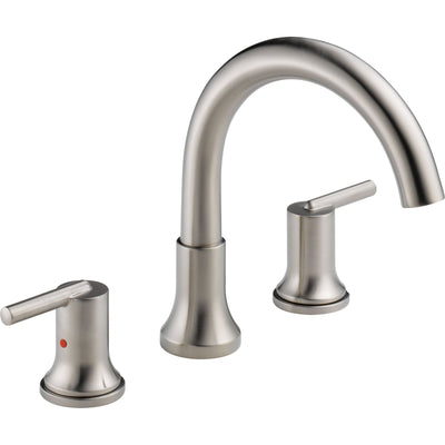 Delta Stainless Steel Finish Trinsic Bathroom Faucet, Towel Ring, Robe Hook, Roman Tub Filler, and Shower Faucet INCLUDES All Valves Package D008CR
