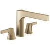 Delta Zura Champagne Bronze Finish 3-hole Roman Tub Filler Faucet Includes Lever Handles and Rough-in Valve D3618V