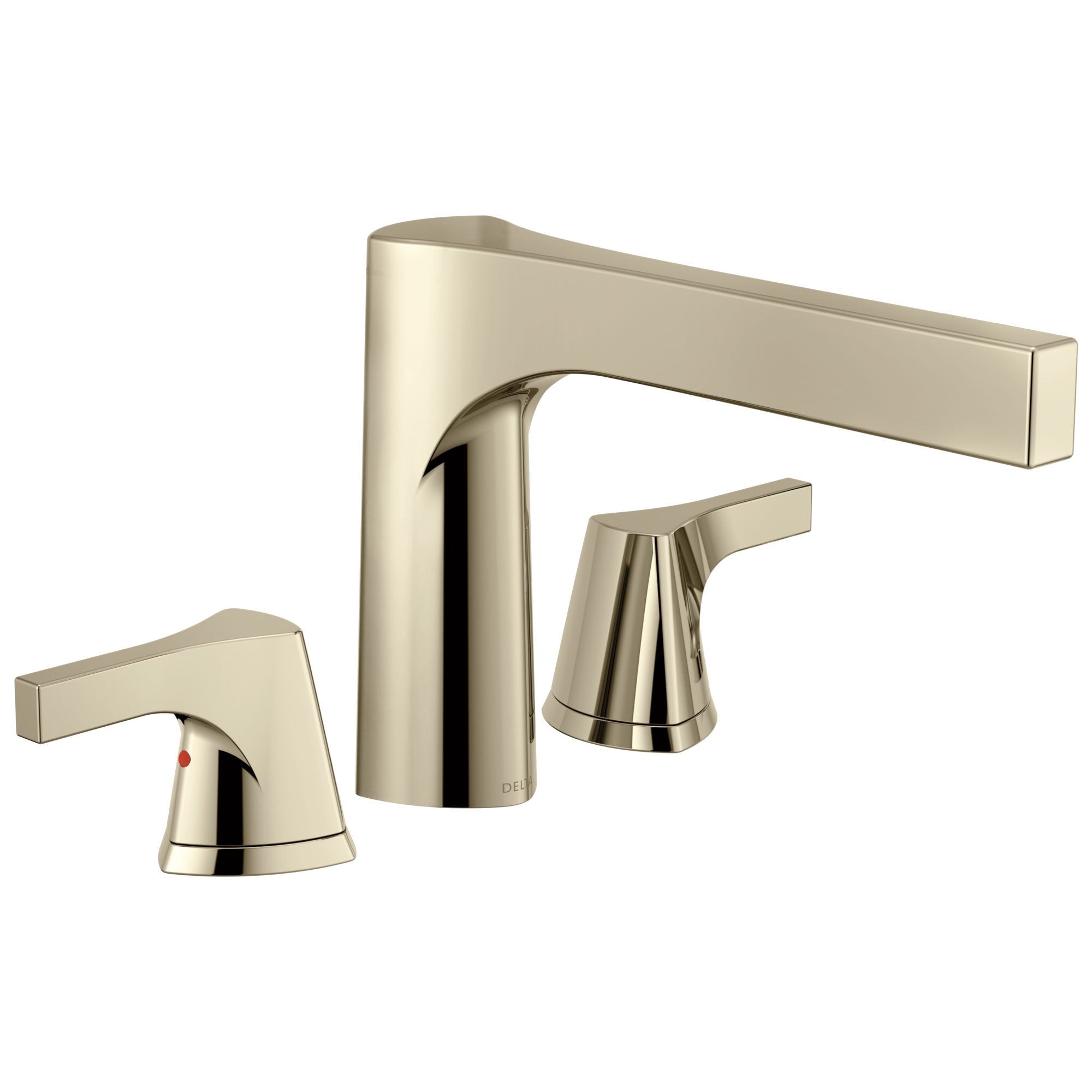 Delta Zura Collection Modern Polished Nickel Finish 3-Hole Roman Tub Filler Faucet Trim Kit (Requires Rough-in Valve) 743934