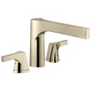 Delta Zura Collection Modern Polished Nickel Finish 3-Hole Roman Tub Filler Faucet Includes Trim Kit and Rough-in Valve D1914V