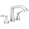 Delta Stryke Collection Chrome Finish Three Hole Roman Tub Filler Faucet Includes Rough-in Valve and Lever Handles D3162V