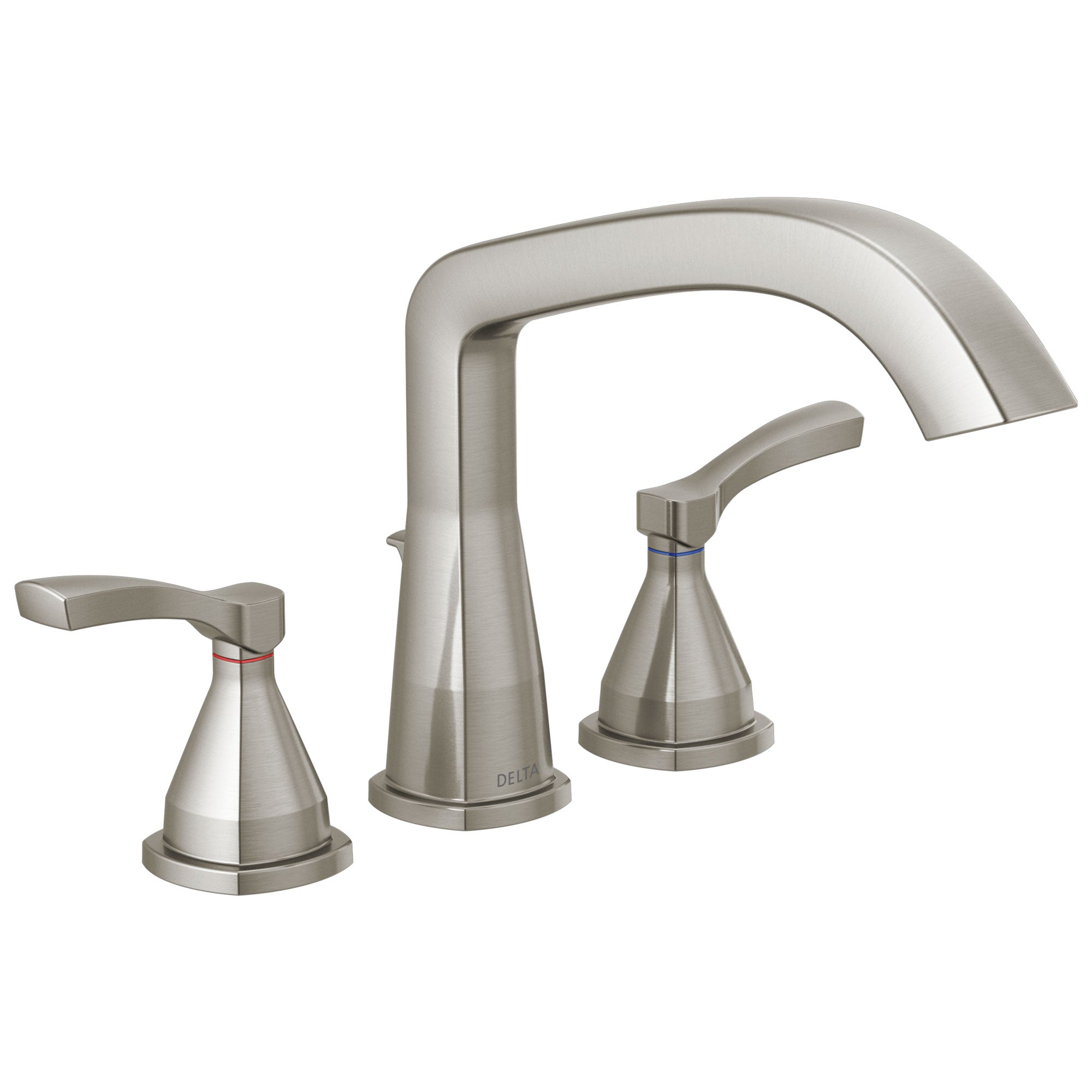 Delta Stryke Stainless Steel Finish Three Hole Roman Tub Filler Faucet Trim Kit (Requires Valve) DT2776SS