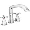 Delta Stryke Collection Chrome Finish Three Hole Roman Tub Filler Faucet Includes Rough-in Valve and Helo Cross Handles D3161V