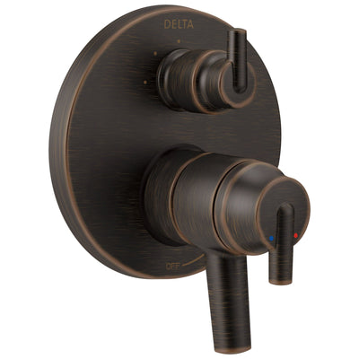 Delta Trinsic Venetian Bronze Monitor 17 Shower Faucet Control Handle with 3-Setting Integrated Diverter Includes Trim Kit and Rough-in Valve with Stops D2178V