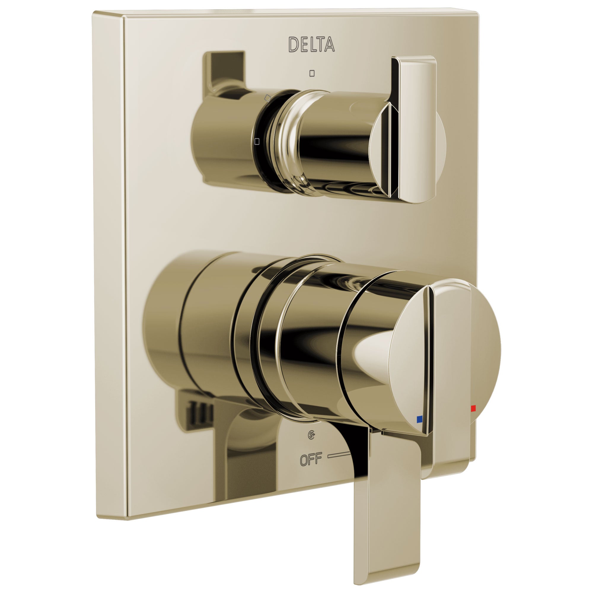 Delta Ara Polished Nickel Finish Angular Modern Monitor 17 Series Shower Control Trim Kit with 3-Setting Integrated Diverter (Requires Valve) DT27867PN