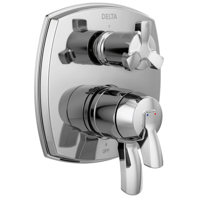 Delta Stryke Chrome Finish 17 Series Integrated 3-Function Cross Handle Diverter Shower System Control Includes Valve and Handles D3145V