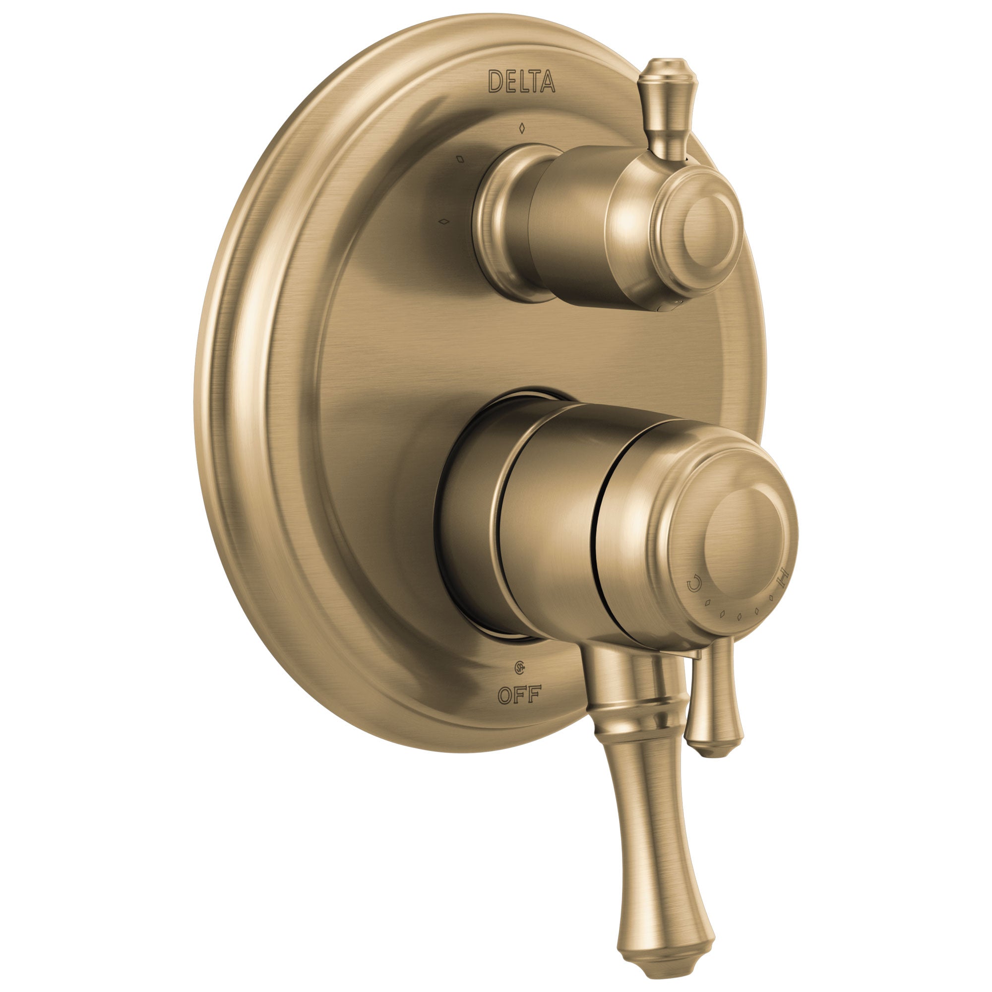 Delta Cassidy Champagne Bronze Finish Traditional 17 Series Shower System Control with 3-Setting Integrated Diverter Includes Valve and Handles D3139V