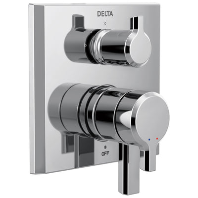 Delta Pivotal Chrome Finish Monitor 17 Series Shower System Control with 3-Setting Diverter Includes Rough-in Valve and Handles D3137V