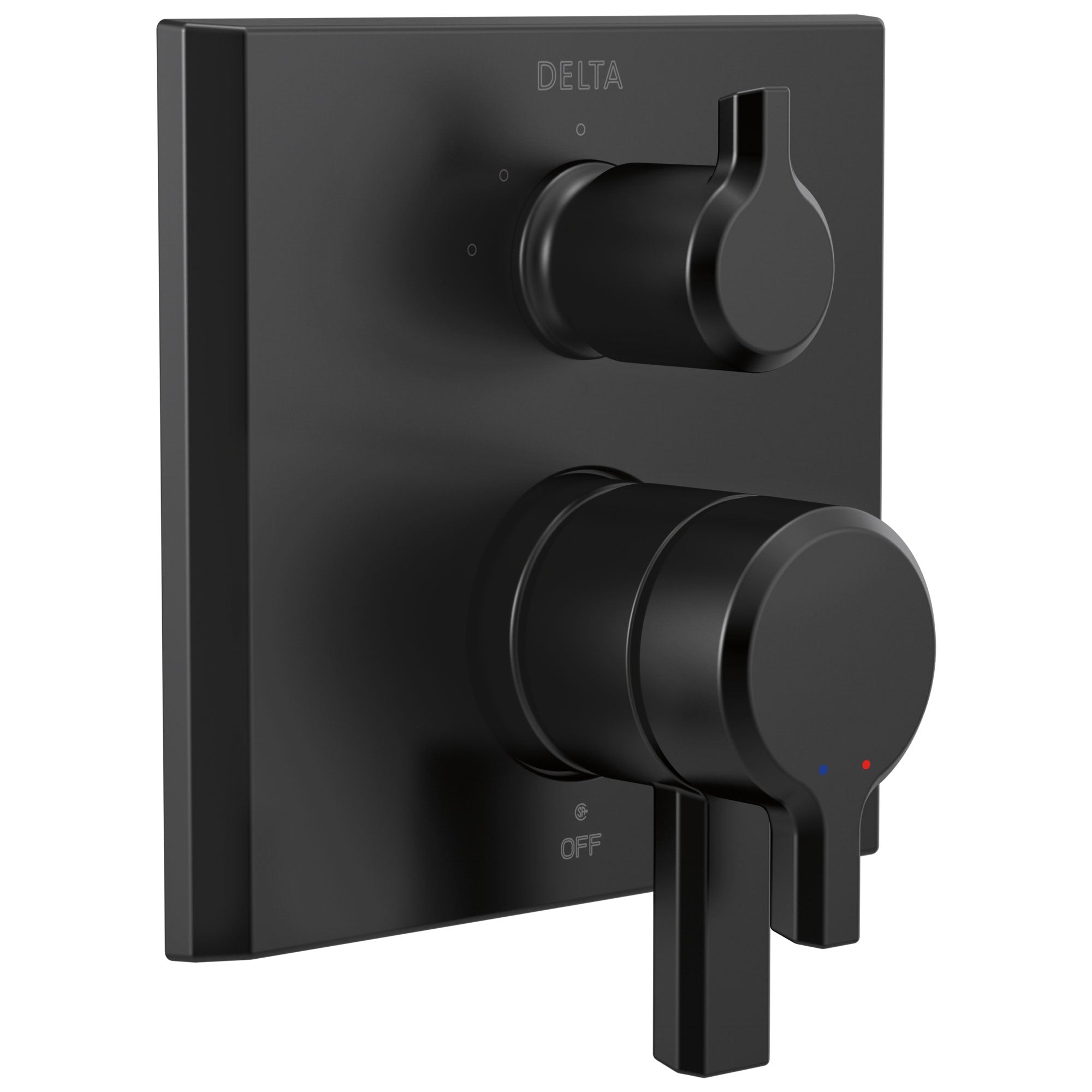 Delta Pivotal Matte Black Finish Monitor 17 Series Shower System Control with 3-Setting Diverter Includes Rough-in Valve and Handles D3136V