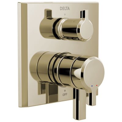Delta Pivotal Polished Nickel Finish Monitor 17 Series Shower System Control with 3-Setting Diverter Includes Rough-in Valve and Handles D3718V