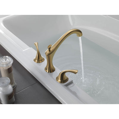 Delta Addison Modern Champagne Bronze Roman Tub Filler Faucet with Valve D920V