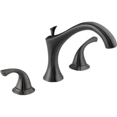 Delta Venetian Bronze Addison Wall Mount Faucet, Robe Hook, 24" Towel Bar, Shower Faucet, Roman Tub Filler Package INCLUDES All Rough-in Valves D051CR