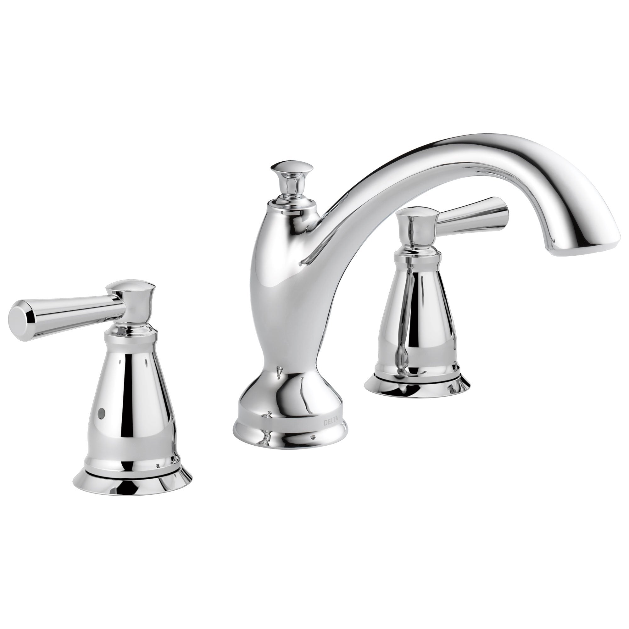 Delta Linden Collection Chrome Finish Widespread Roman Tub Filler Faucet COMPLETE ITEM Includes Rough-in Valve D2162V