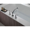 Delta Linden Collection Chrome Finish Widespread Roman Tub Filler Faucet Trim Kit (Rough-in Valve Sold Separately) DT2793