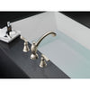 Delta Linden Widespread Stainless Steel Finish Roman Tub Faucet with Valve D926V
