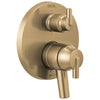 Delta Trinsic Champagne Bronze Finish Modern 17 Series Shower System Control with 6-Setting Integrated Diverter Includes Valve and Handles D3132V