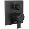Delta Ara Matte Black Finish Angular Modern 17 Series Shower System Control with 6-Setting Integrated Diverter Includes Valve and Handles D3714V