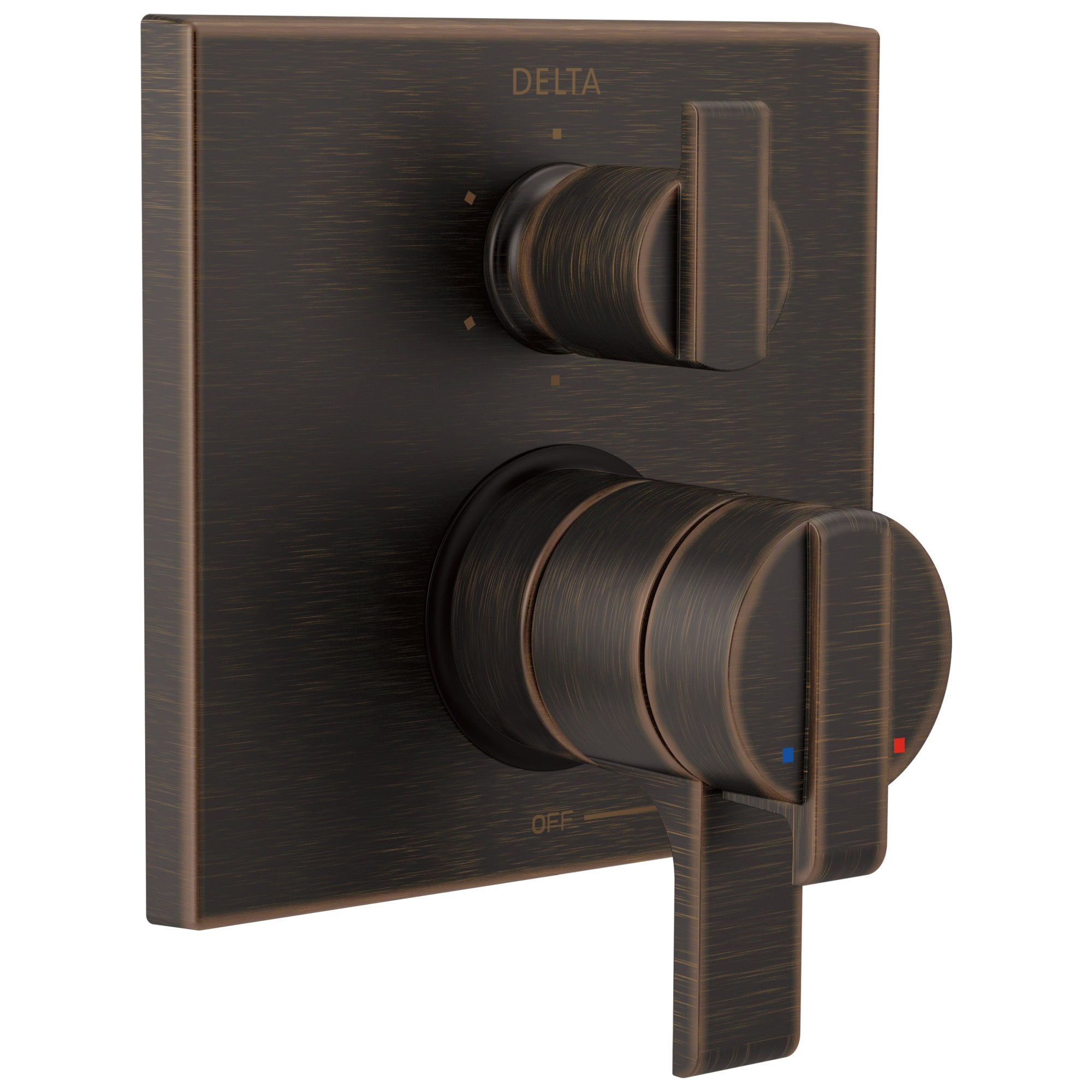 Delta Ara Venetian Bronze Modern Monitor 17 Shower Faucet Control Handle with 6-Setting Integrated Diverter Includes Trim Kit and Valve without Stops D2150V